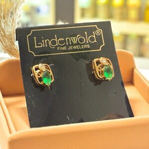 NWT- Lindenwold Emerald and Cubic Zirconia 14K Electroplate Clip-On Earrings